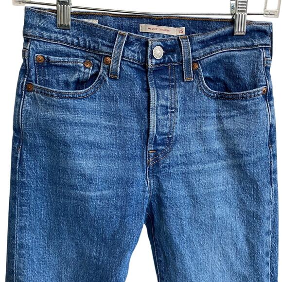 Levi's Wedgie Straight Medium Wash 25 X 27 - Excellent - Picture 8 of 13